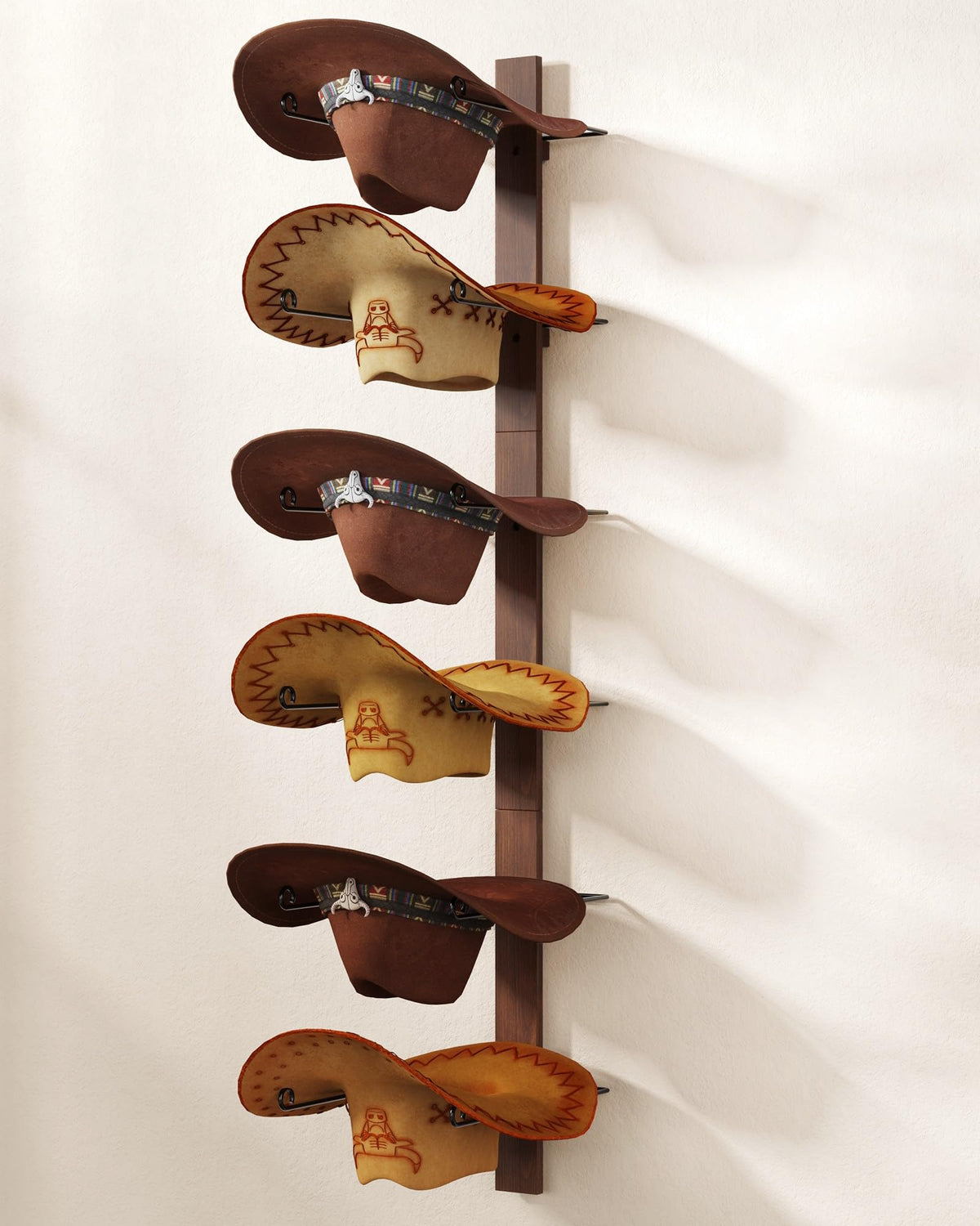 Tipsytree Cowboy Hat Holder assembly view shows modular panels for customizable wall layouts.