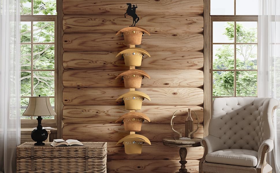 Cowboy room display using the TIPSYTREE hat rack for organized style