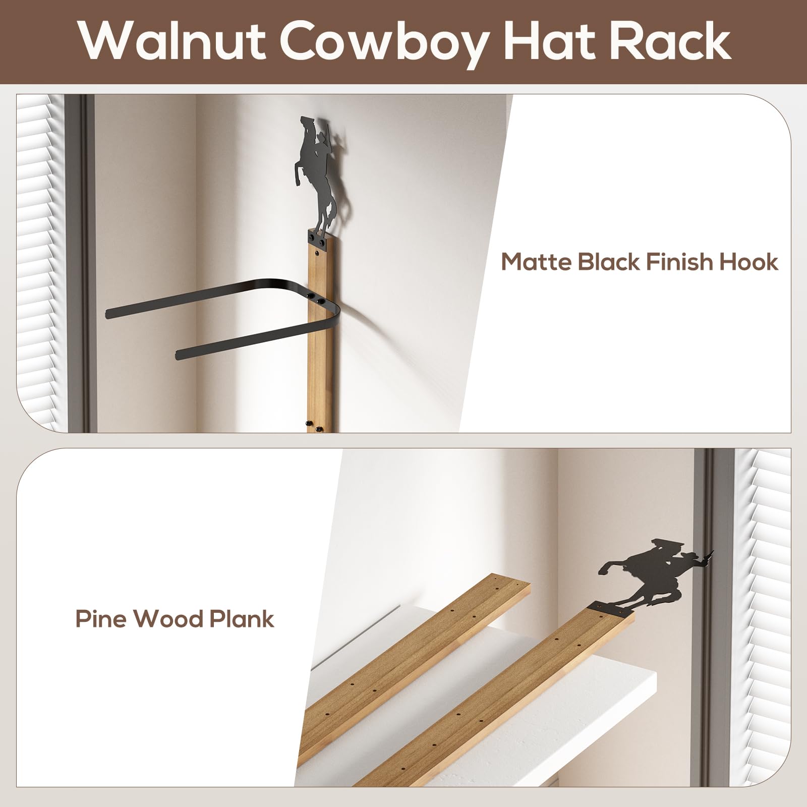 Modular hat rack layout option for customized wall decor