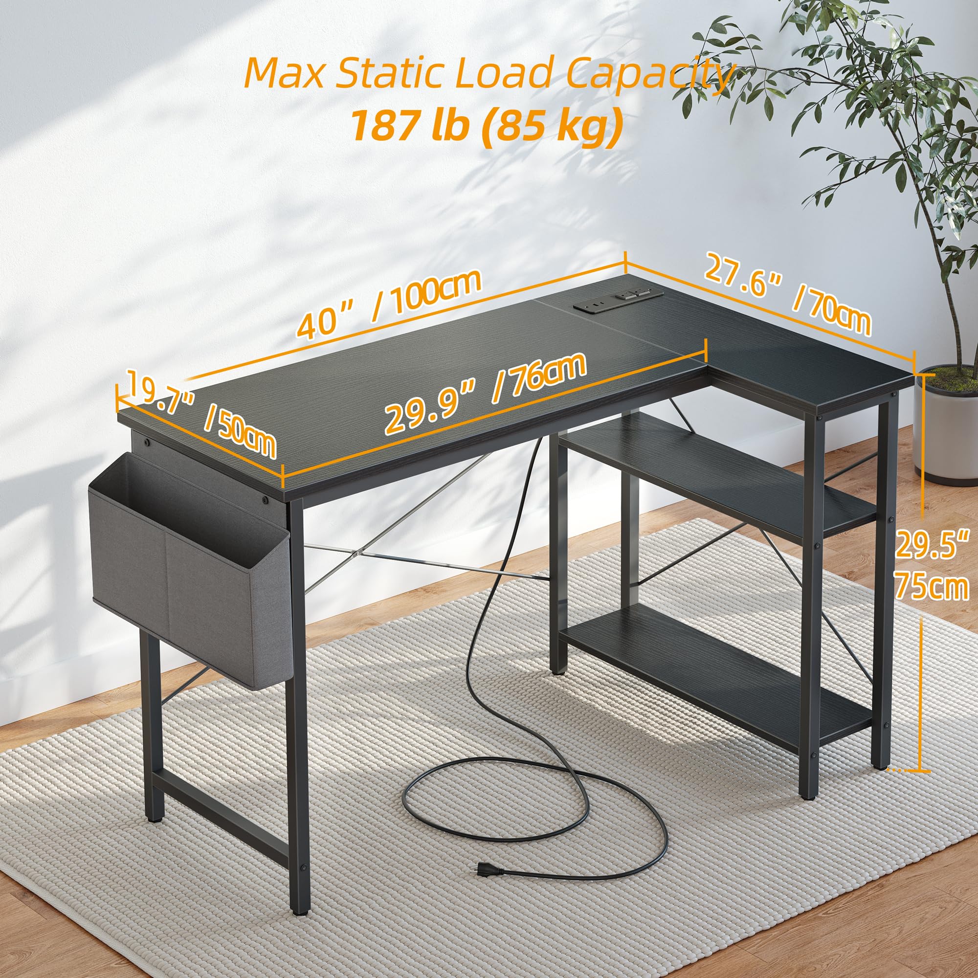 TIQLAB corner desk saves space in small rooms with a smart fit