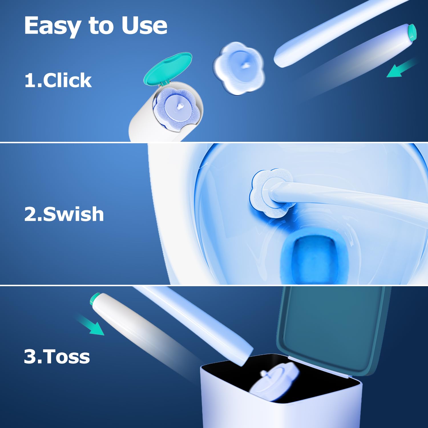 Tirmen two-in-one toilet bowl cleaner on pads for deeper cleaning.