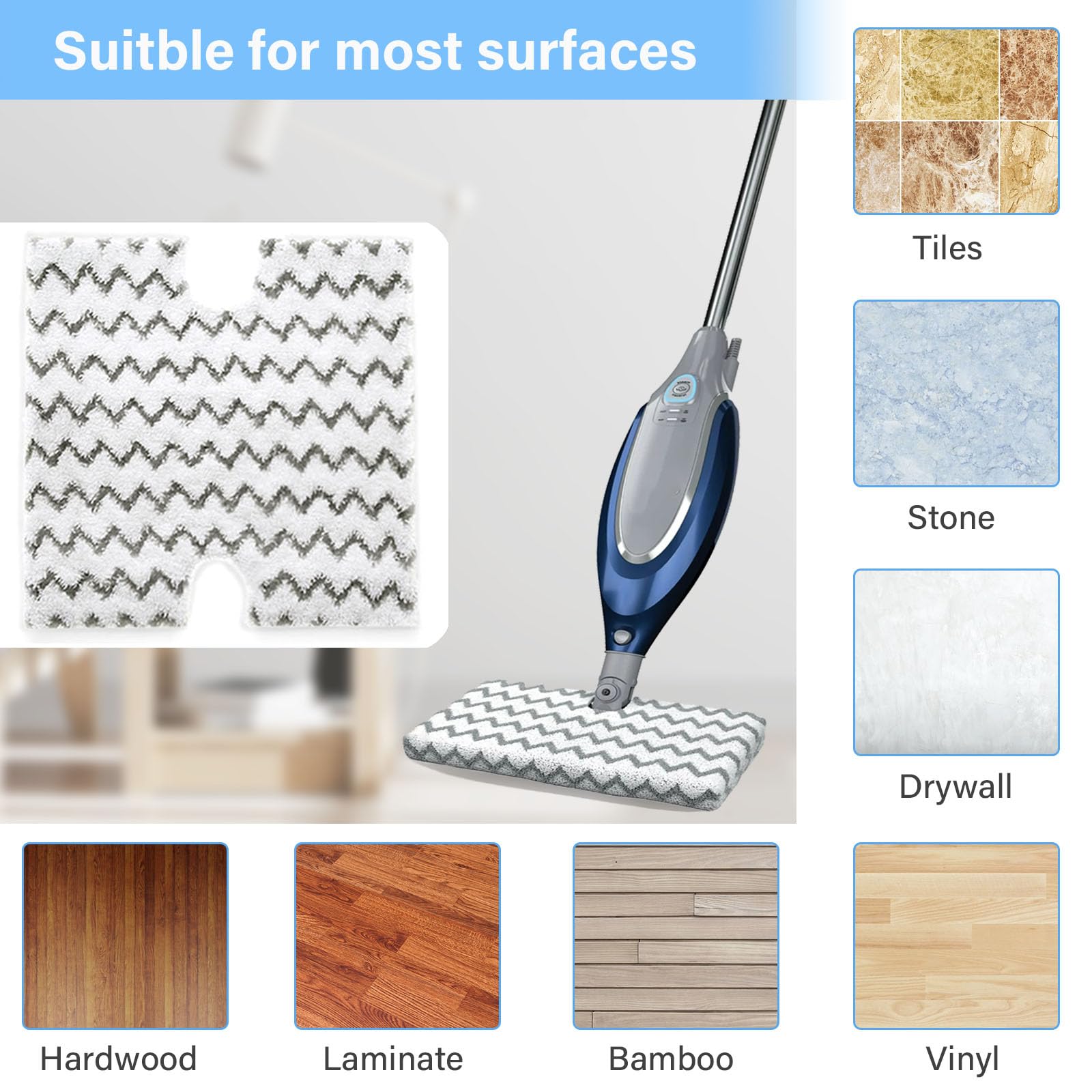 Tivcroxs 8-pack-steam-mop-pads offer cost-effective replacements for regular upkeep