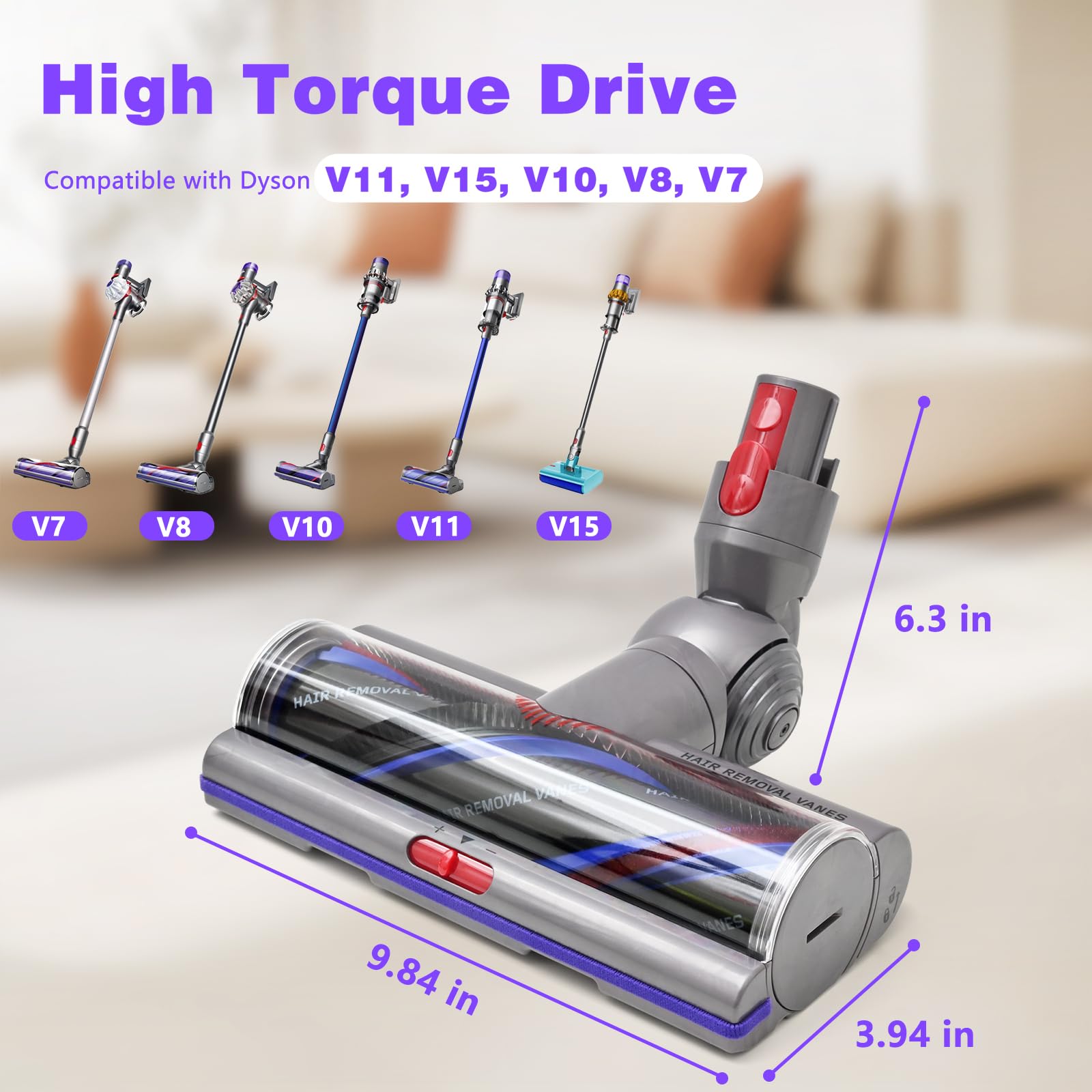 Tivcroxs head features 55 anti-tangle blades removing hair during cleaning.