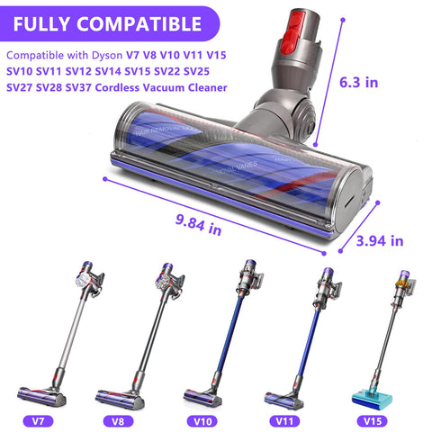 Tivcroxs anti-tangle head for Dyson V8 delivers smooth movement on hard floors