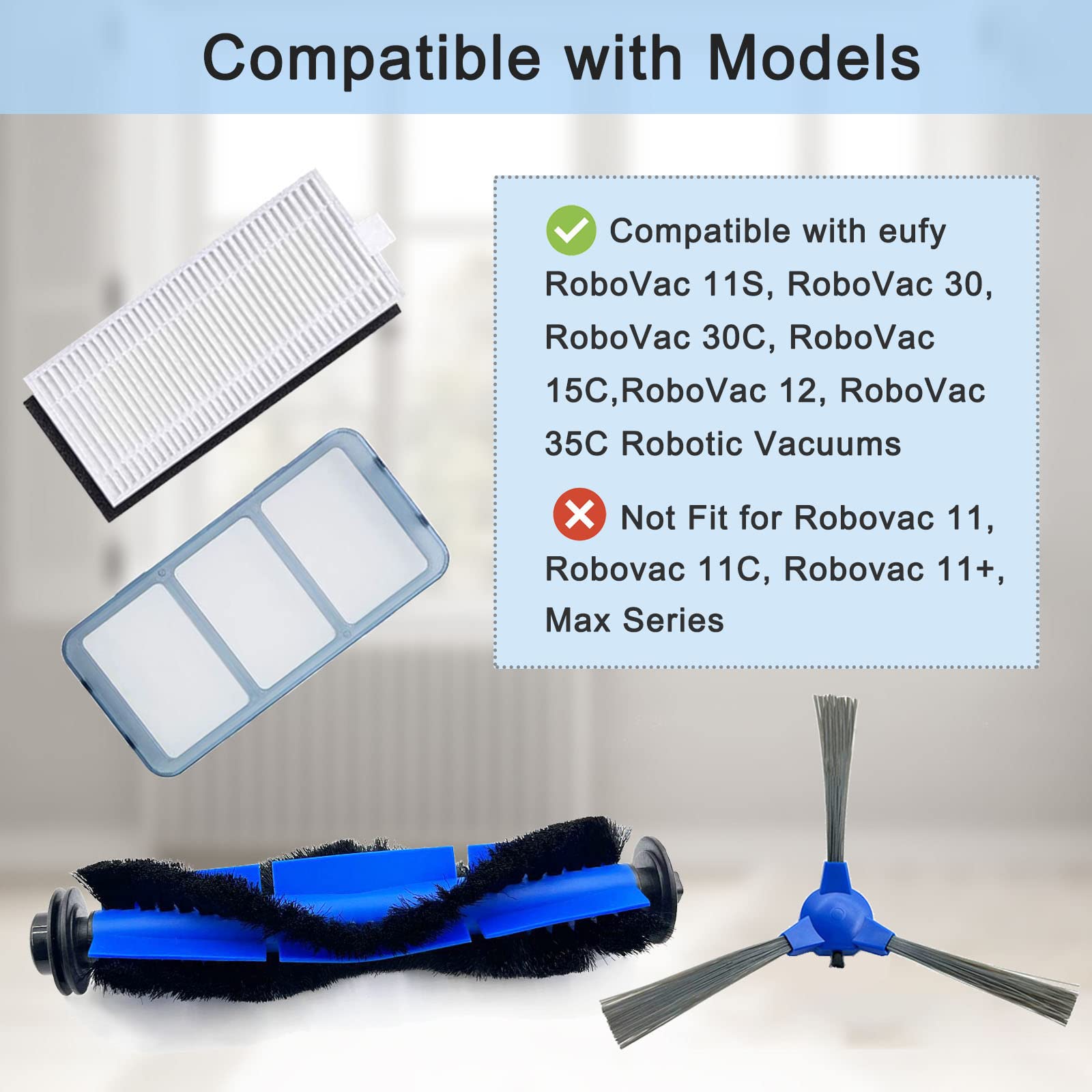 Tivcroxs filter set for RoboVac improves suction and debris capture.