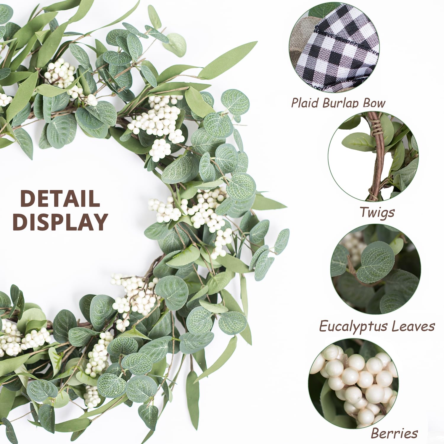TIVMIK eucalyptus wreath on window decor adds natural tranquility to interiors