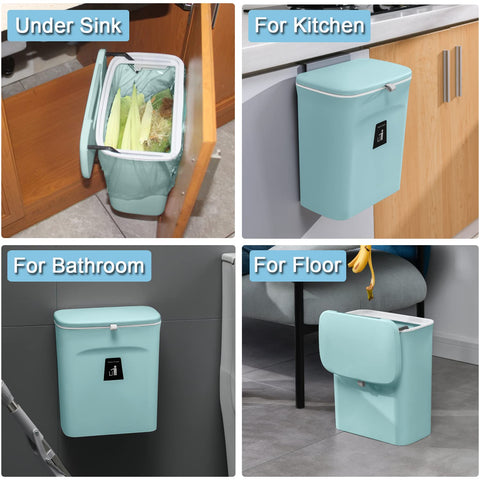 Tiyafuro compost-bin-abs-material-blue emphasizes durable, easy-to-clean construction