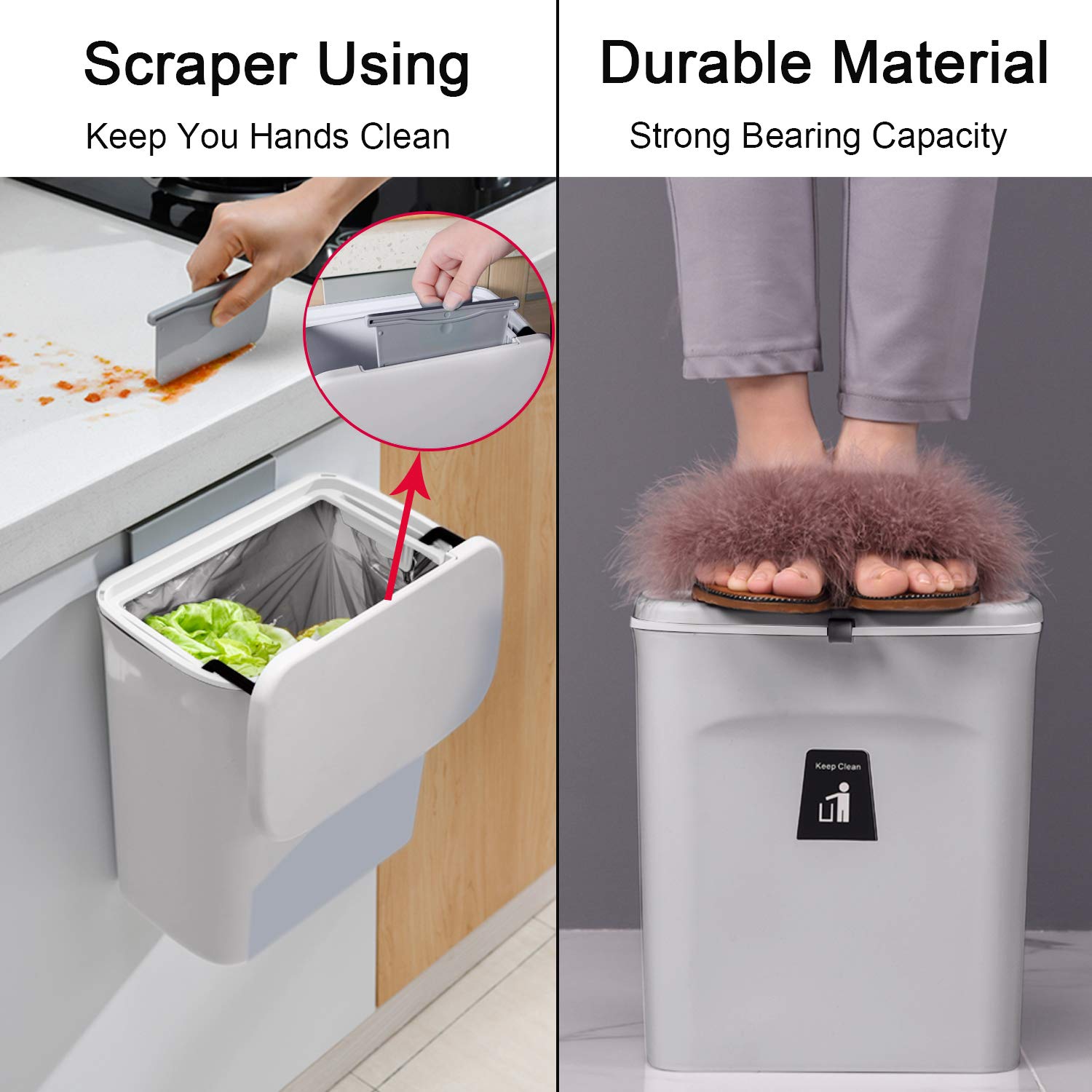 Tiyafuro durable ABS plastic bin resists wear during daily use.