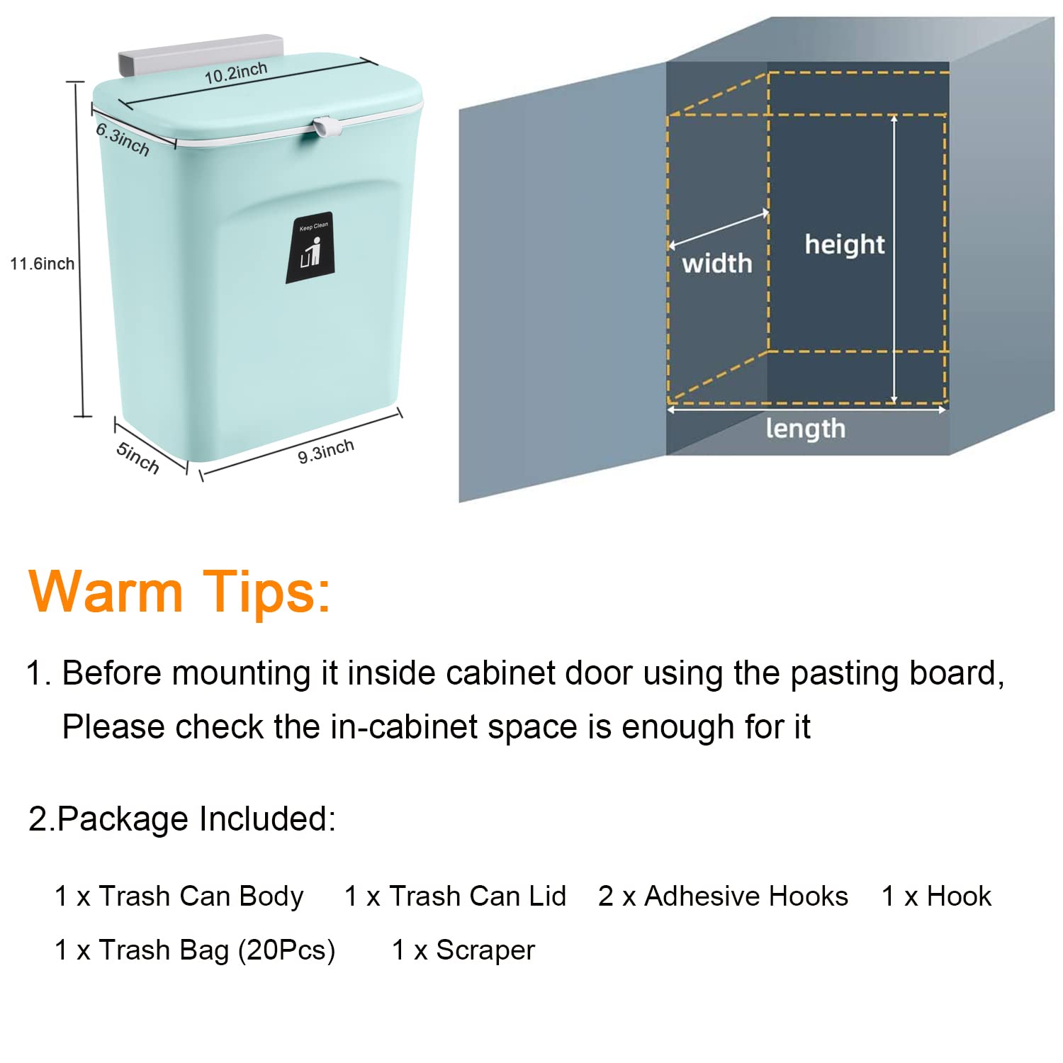 Tiyafuro compost-bin-multi-use-blue fits kitchen, bathroom, RV, and more