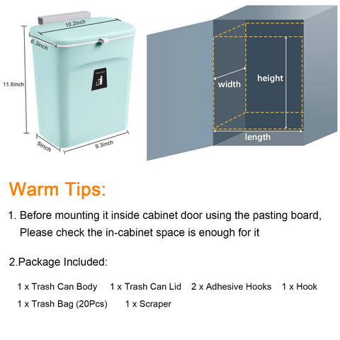 Tiyafuro compost-bin-multi-use-blue fits kitchen, bathroom, RV, and more