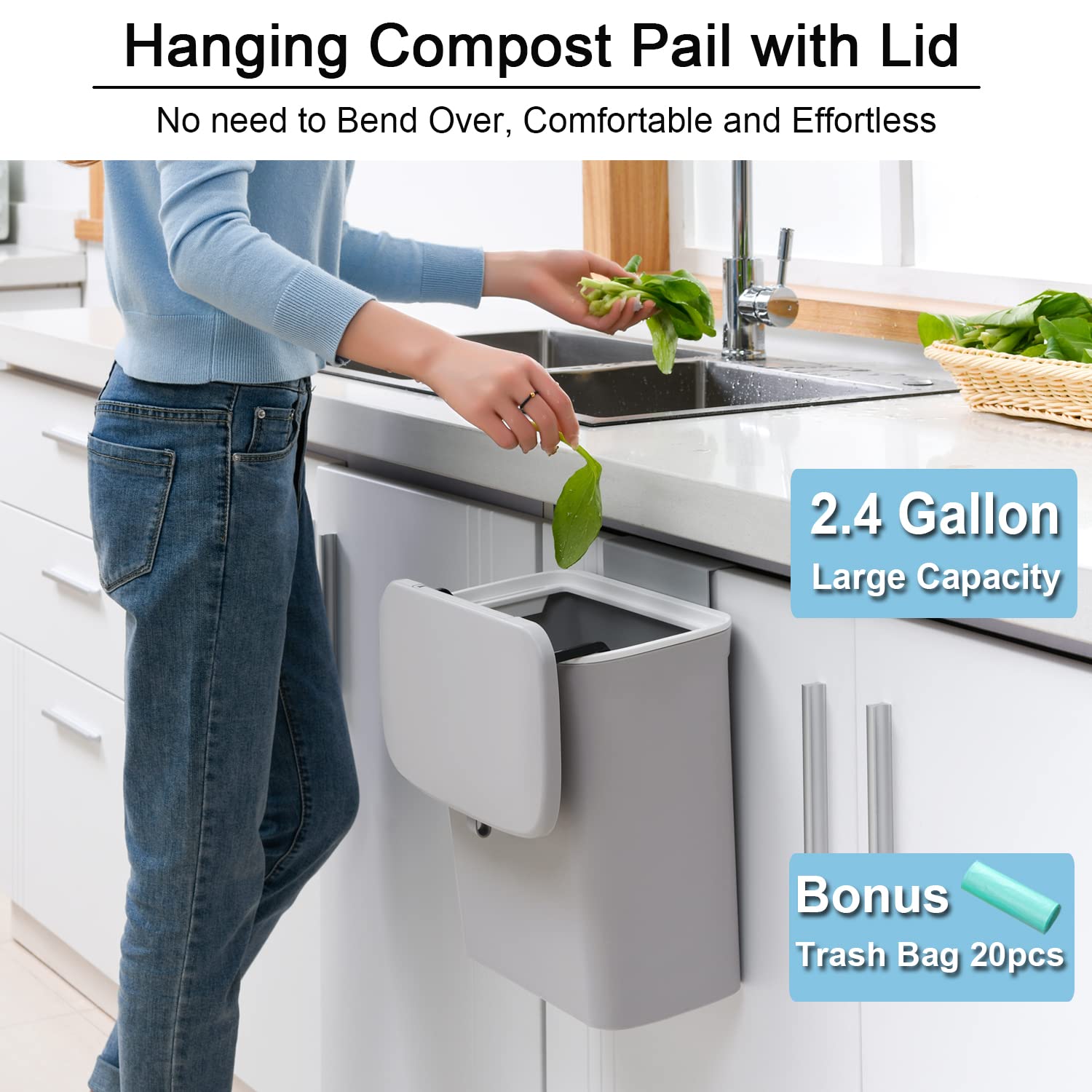 Tiyafuro under-sink installation saves counter space while concealing waste.