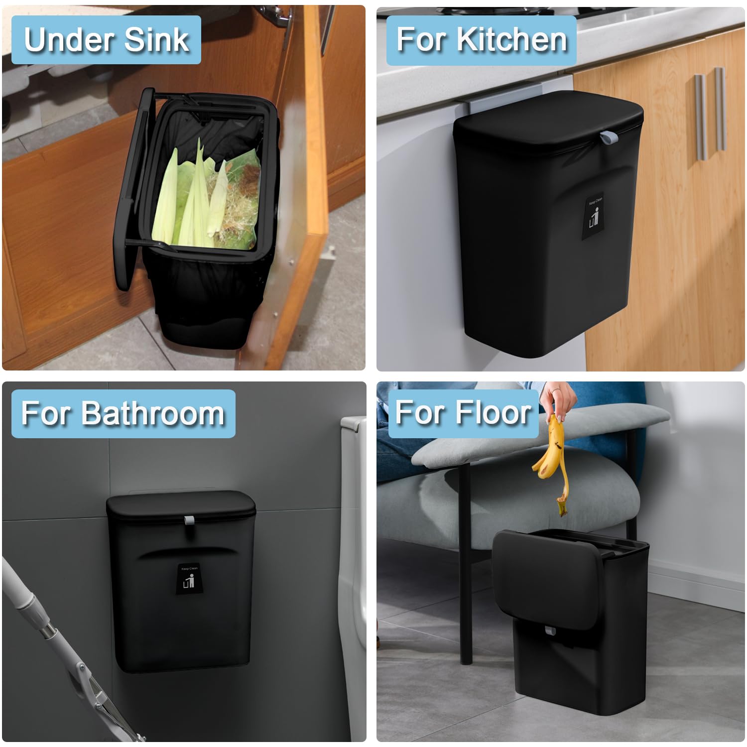 Tiyafuro easy-clean ABS plastic bin resists grime and simplifies maintenance.
