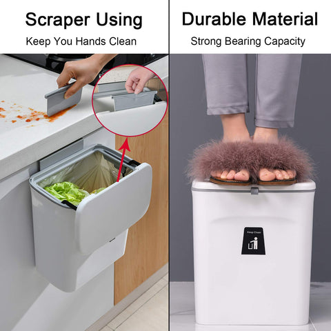 Tiyafuro white ABS plastic compost bin for durable daily use