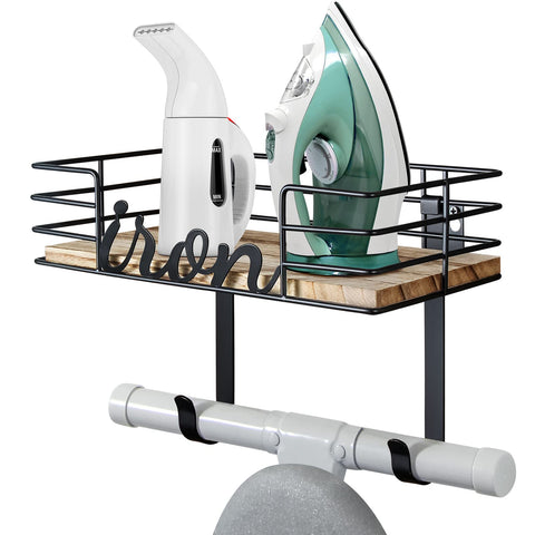 TJ.MOREE hanger wall mount iron basket front view keeps ironing supplies neatly accessible.