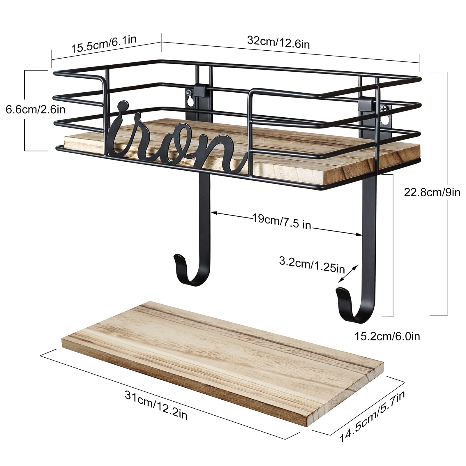 TJ.MOREE hanger wall mount sturdy metal construction supports up to 30 lbs.