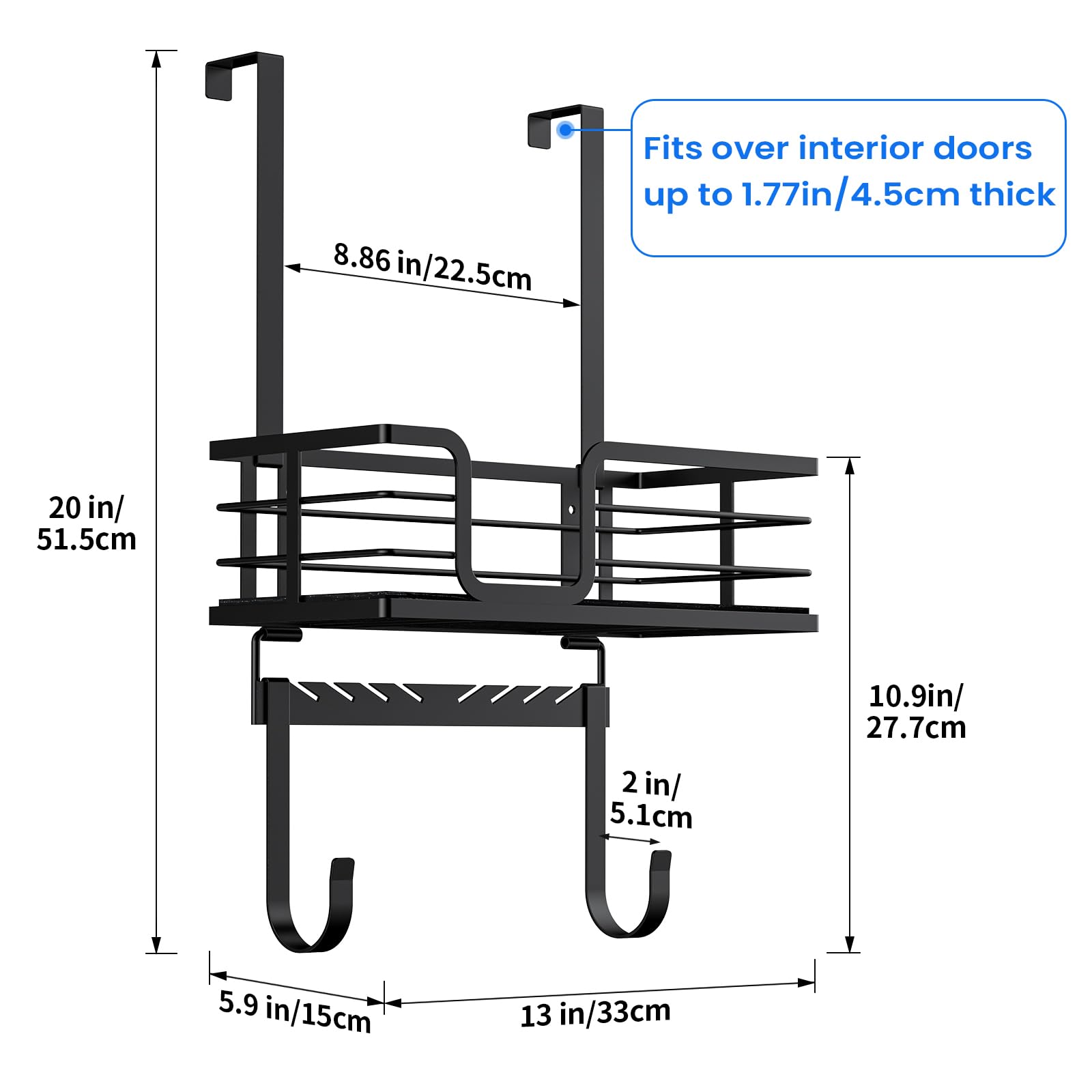 TJ.MOREE laundry room organizer keeps spray bottles and brushes within reach.
