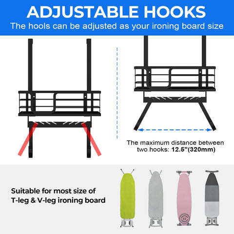 TJ.MOREE sturdy metal construction ensures durable, long-lasting ironing room storage.