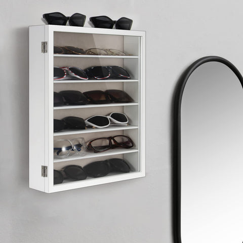TJ.MOREE internal shelves hold 12–14 sunglasses neatly in place.