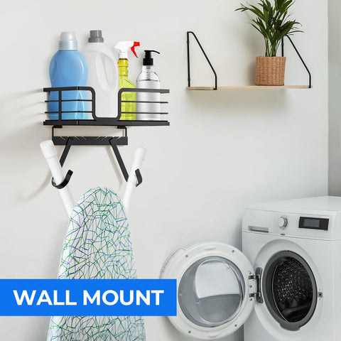 TJ.MOREE wall mount or door mount versatility for space-saving storage in the laundry.