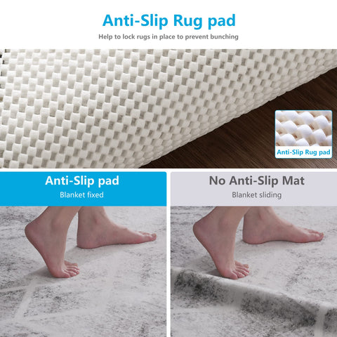 TJWODO rug pad pre-cut 7'6" x 9'8" fits 8x10 rugs.