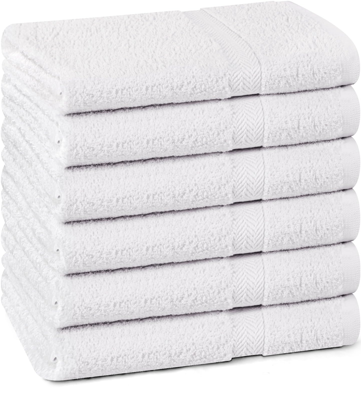 T & L Towel and Linen Mart white bath towels 27x54 flatlay, fresh and inviting.