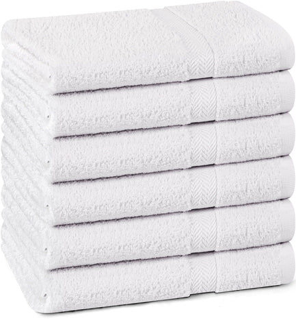 T & L Towel and Linen Mart white bath towels 27x54 flatlay, fresh and inviting.