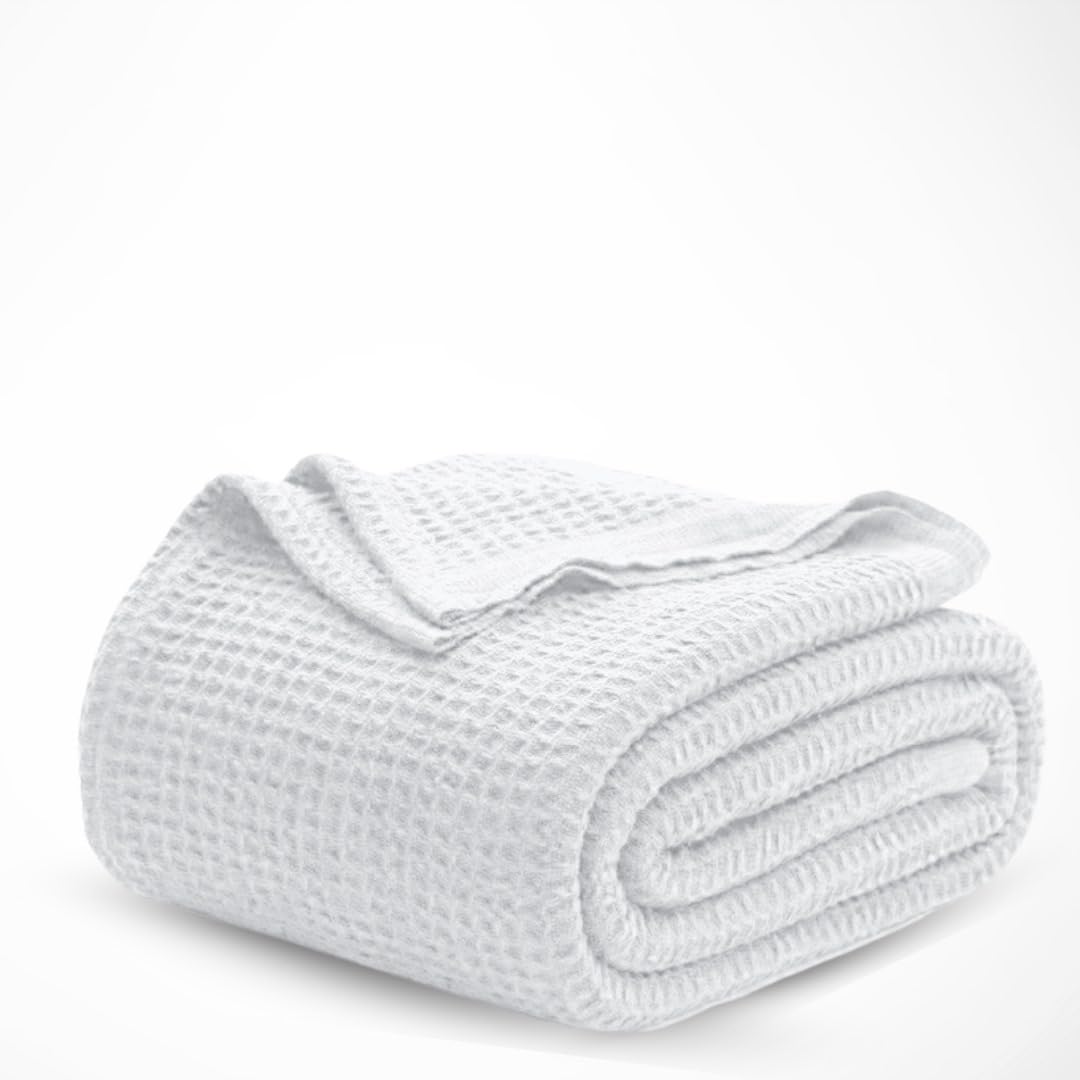 T & L Towel and Linen Mart cotton waffle blanket with soft texture for cozy layering.