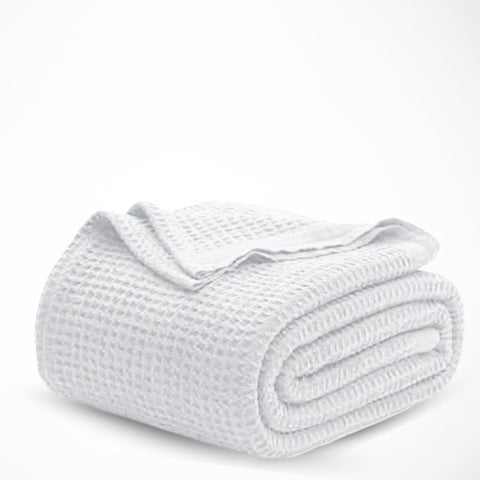 T & L Towel and Linen Mart cotton waffle blanket with soft texture for cozy layering.