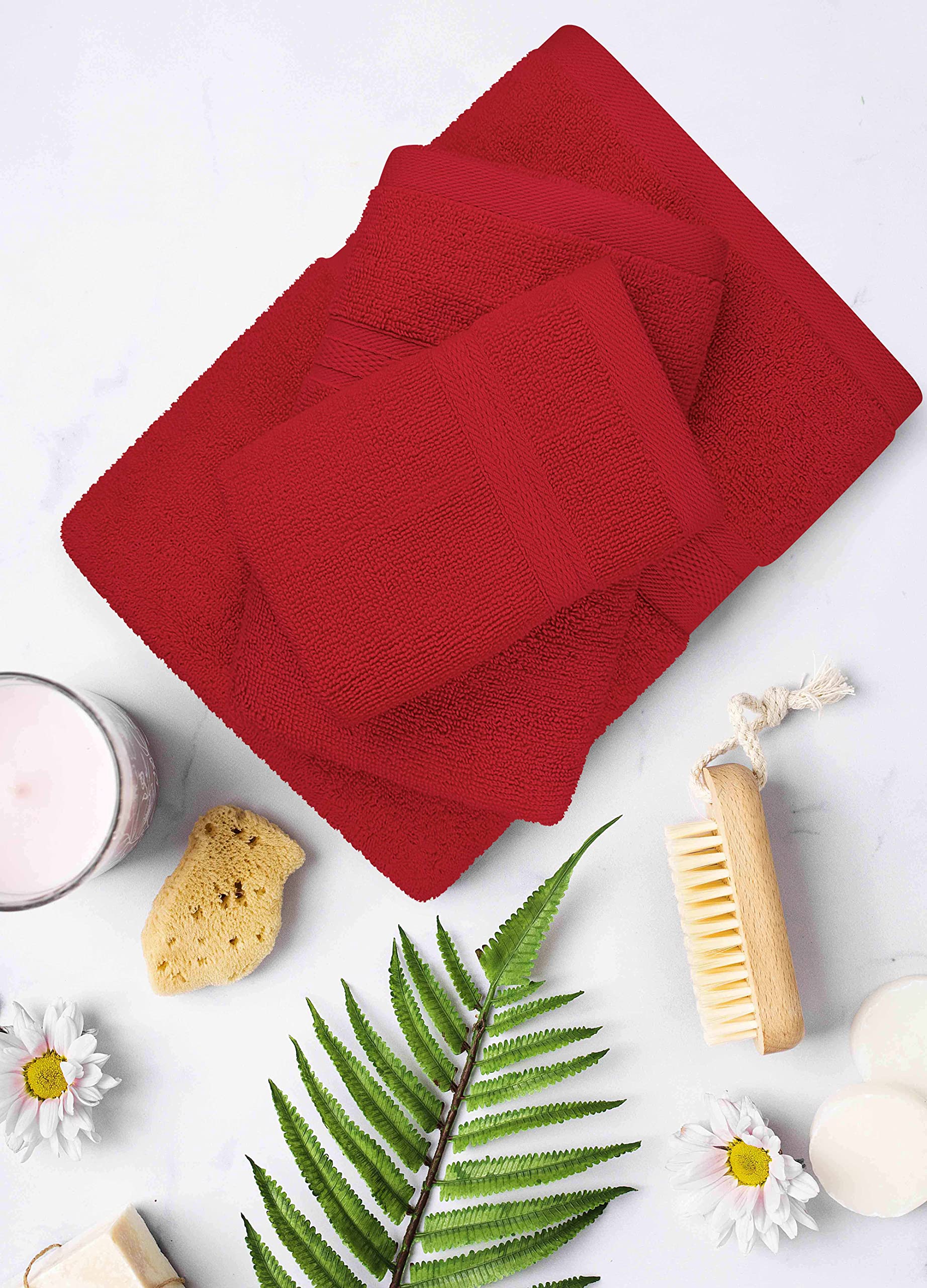 T&L burgundy washcloths close-up showing premium cotton and gentle texture.