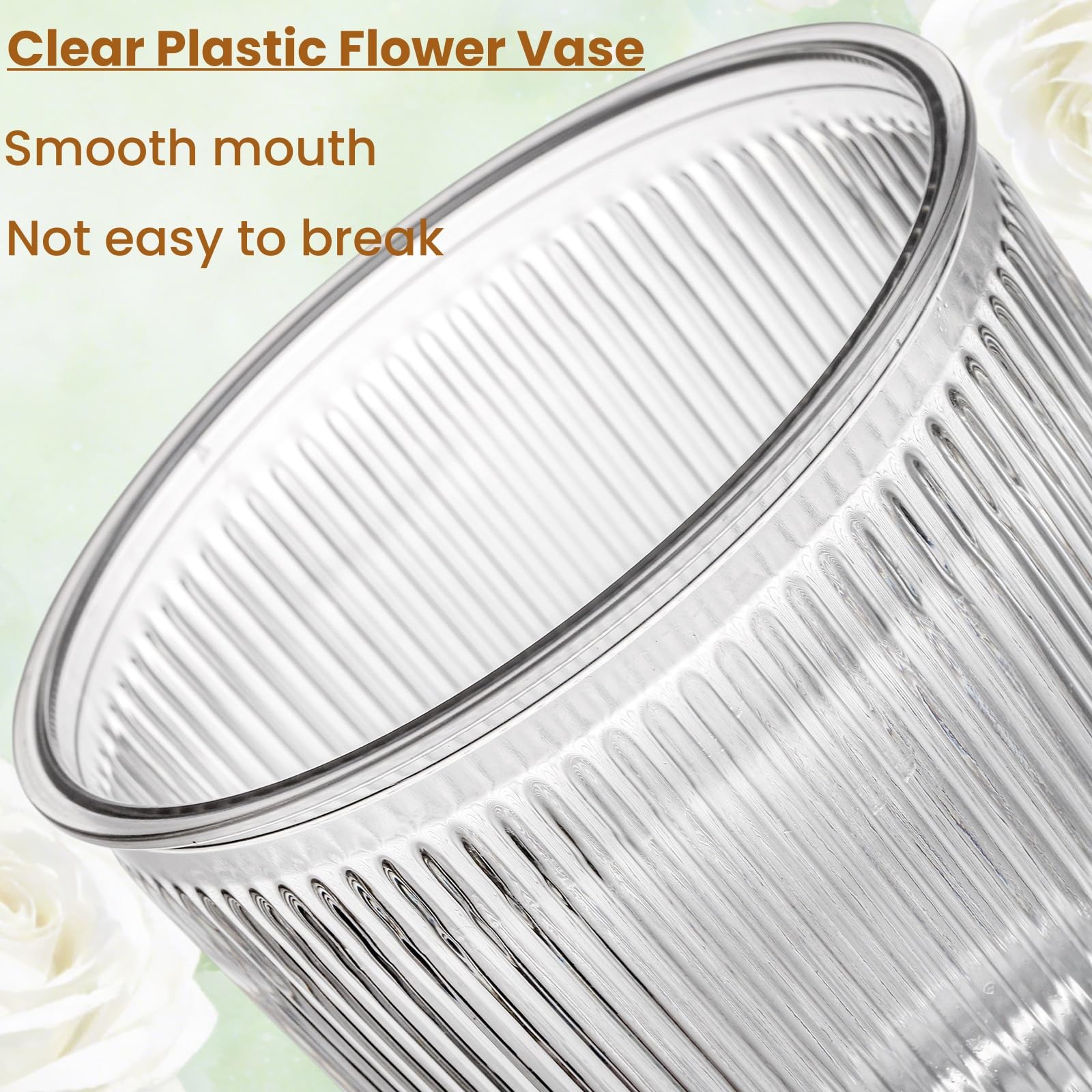 Tlence deep-body vase with heavy base for stable floral displays.