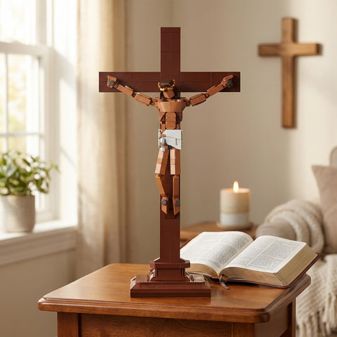 Church decor option with the TLOEP Jesus crucifix building set
