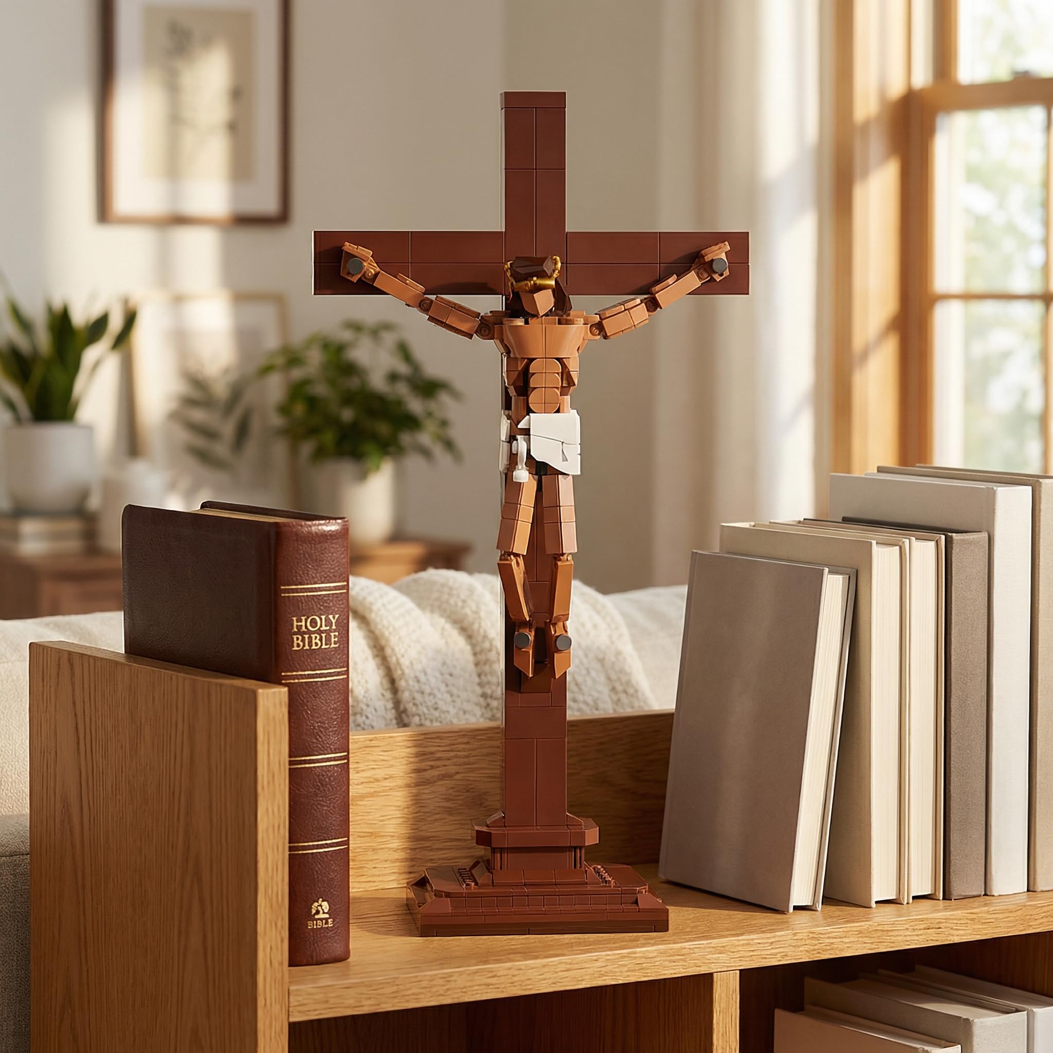 Close-up cross detail of the TLOEP crucifix building set