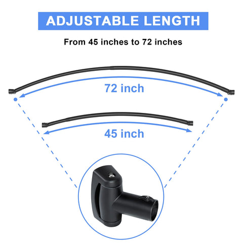 Tlooe curved rod includes drilling for secure wall mounting.
