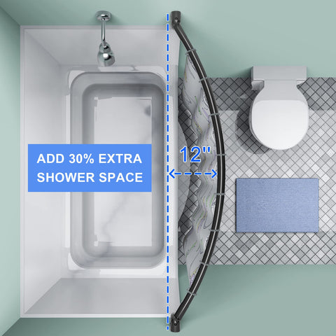 Tlooe curved rod's rustproof finish resists moisture in busy bathrooms.