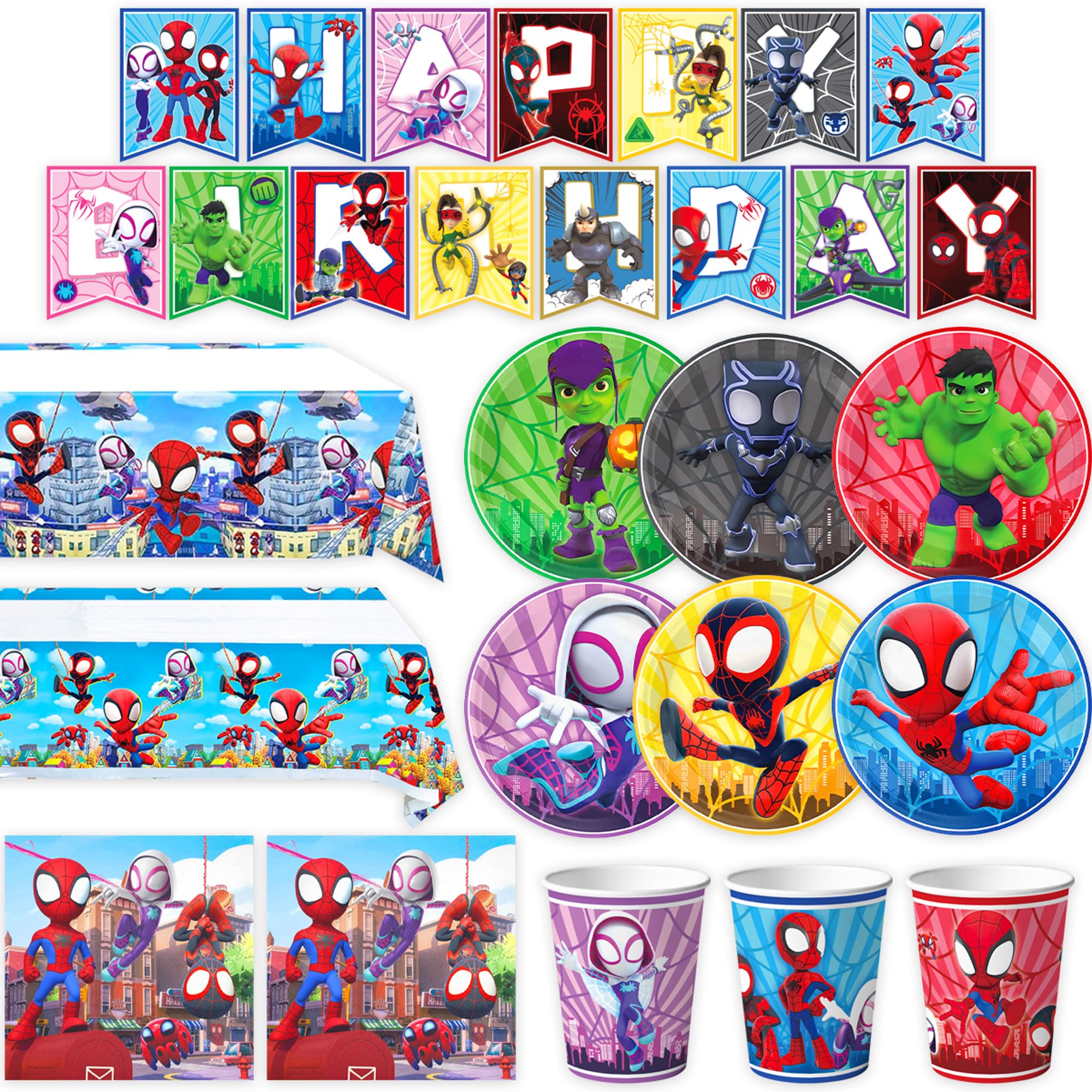 TLTSDWQ Spider birthday banner enhances party décor and welcomes guests.