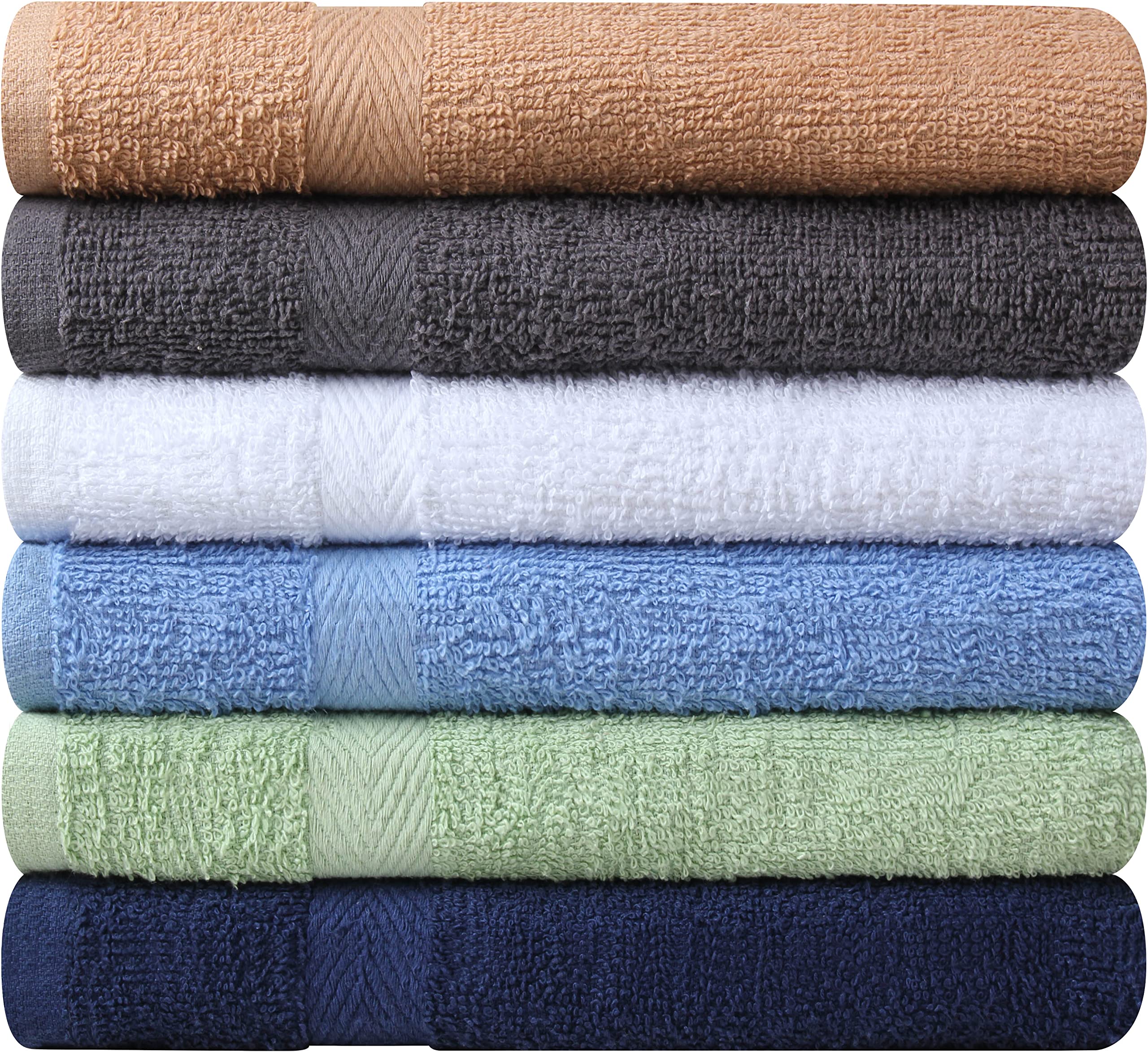 TL Towel and Linen Mart 6-pack Grey durable versatile towel for bathroom and kitchen