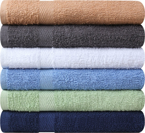 TL Towel and Linen Mart 6-pack Grey durable versatile towel for bathroom and kitchen