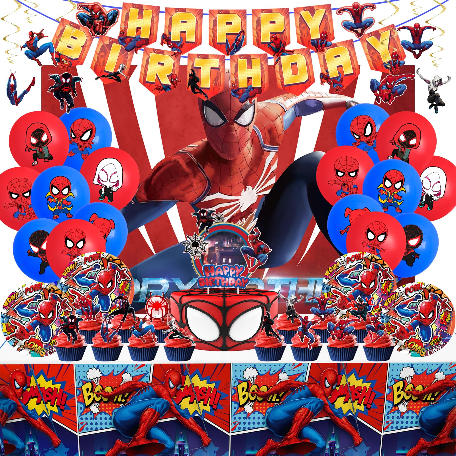 TLTSDWQ Happy Birthday Banner enhances the party entrance with bold celebration visuals.