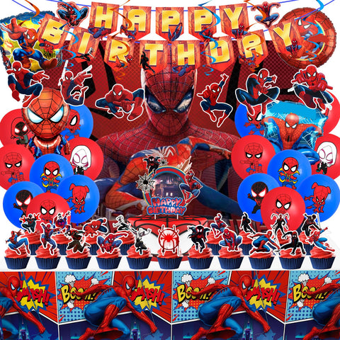 TLTSDWQ Spider banner adds bold, kid-friendly flair to birthday party decor.