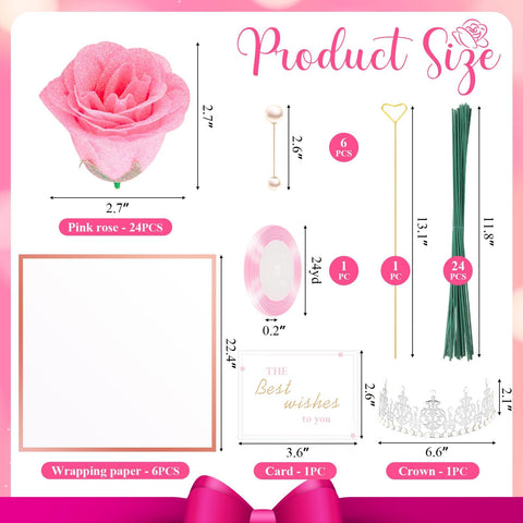 TLY Glitter Roses Bouquet features metallic threads for luxe texture in gift presentation.