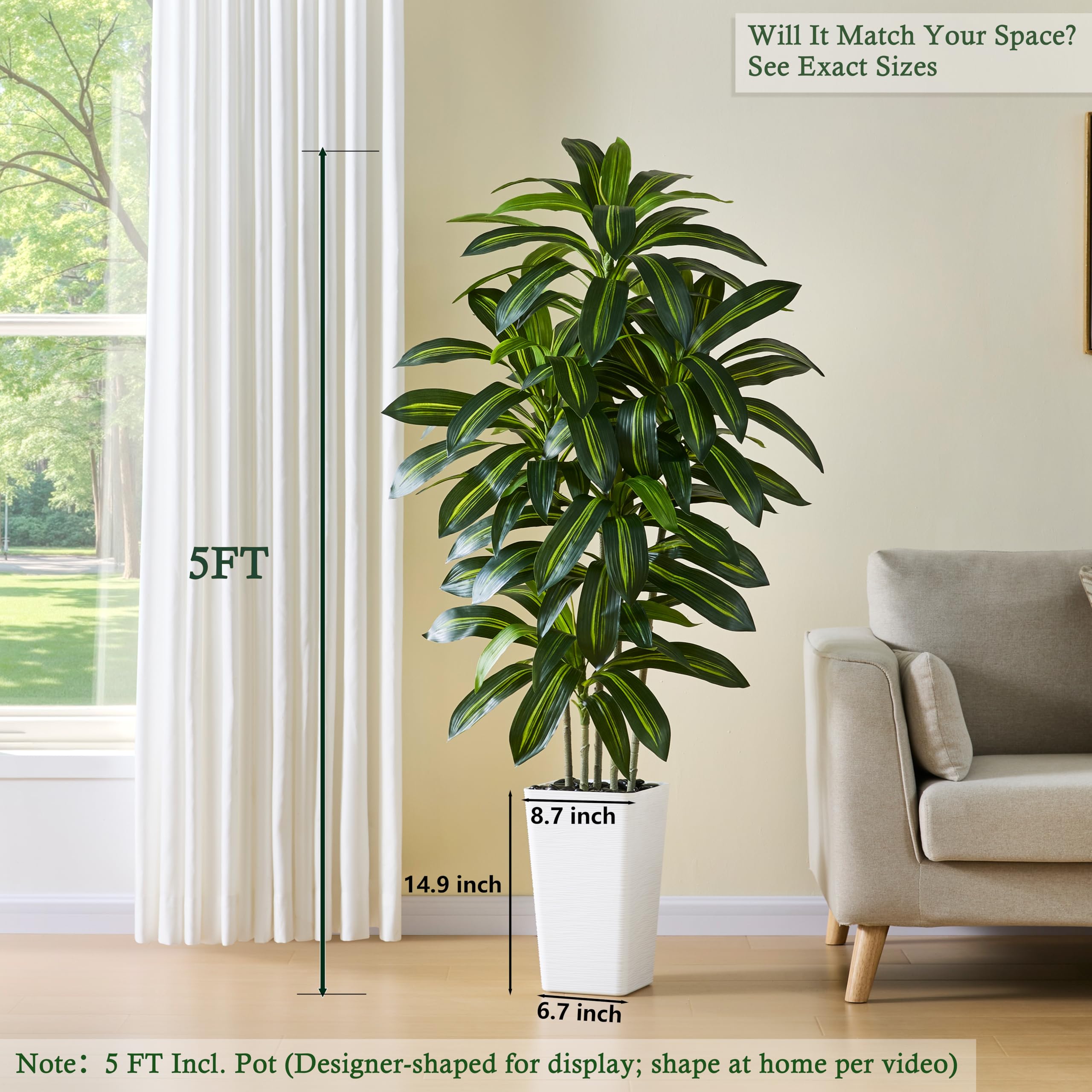 TNGGNT leaf-detail shows lifelike veins for natural indoor accent