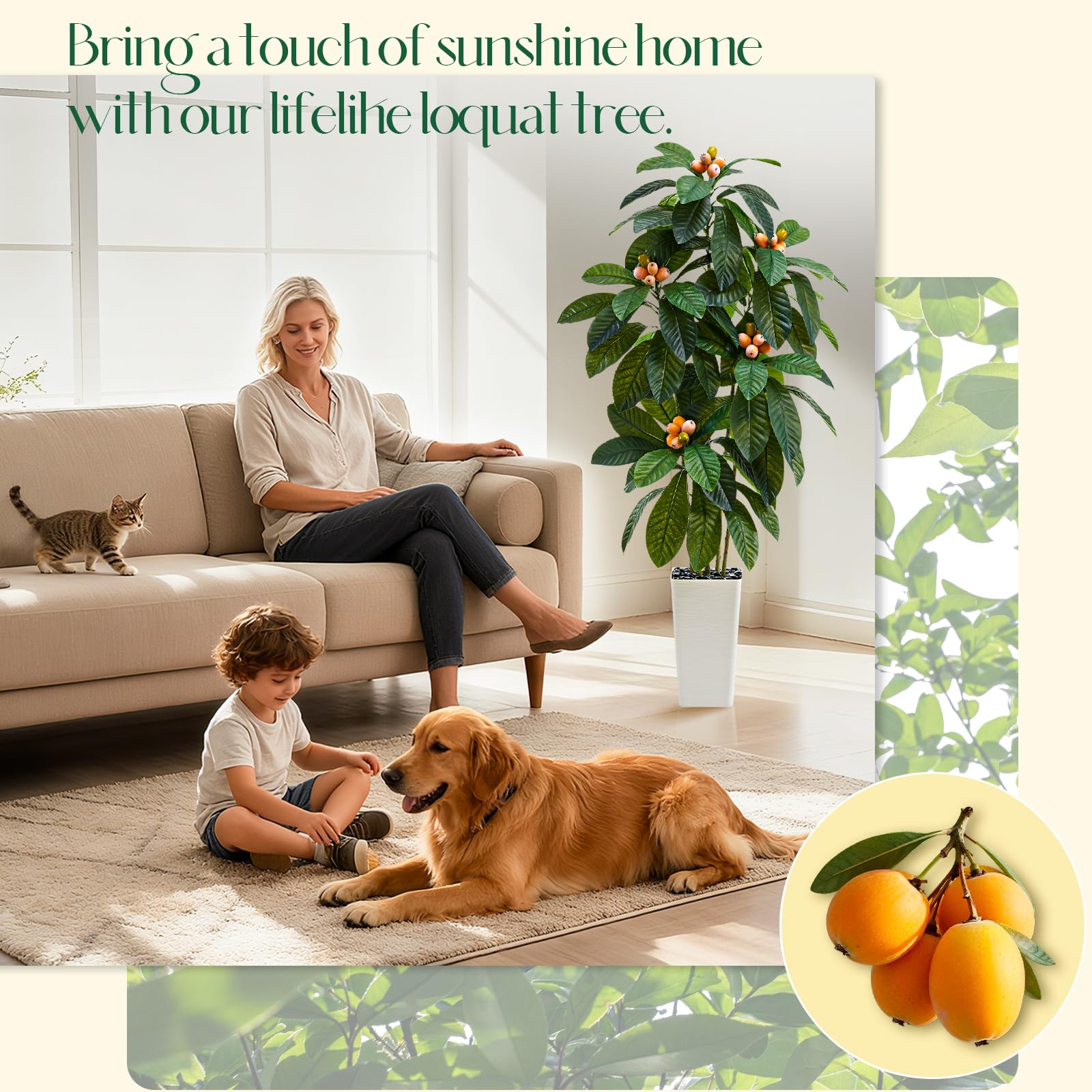 Indoor-friendly design from TNGGNT makes this faux tree a versatile decor upgrade.