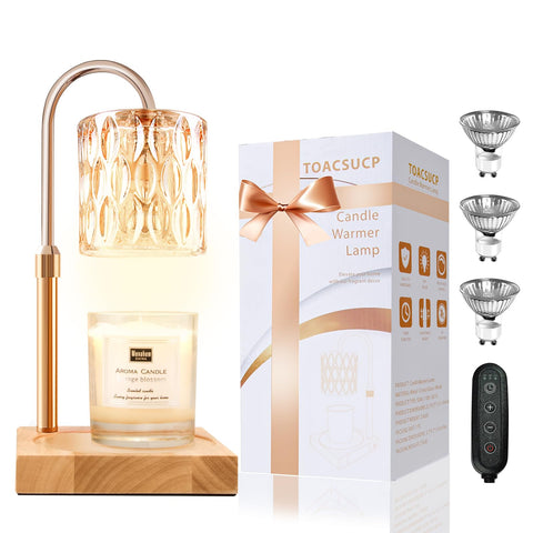 TOACSUCP candle warmer lamp with 3 bulbs heats evenly for long-lasting fragrance release.