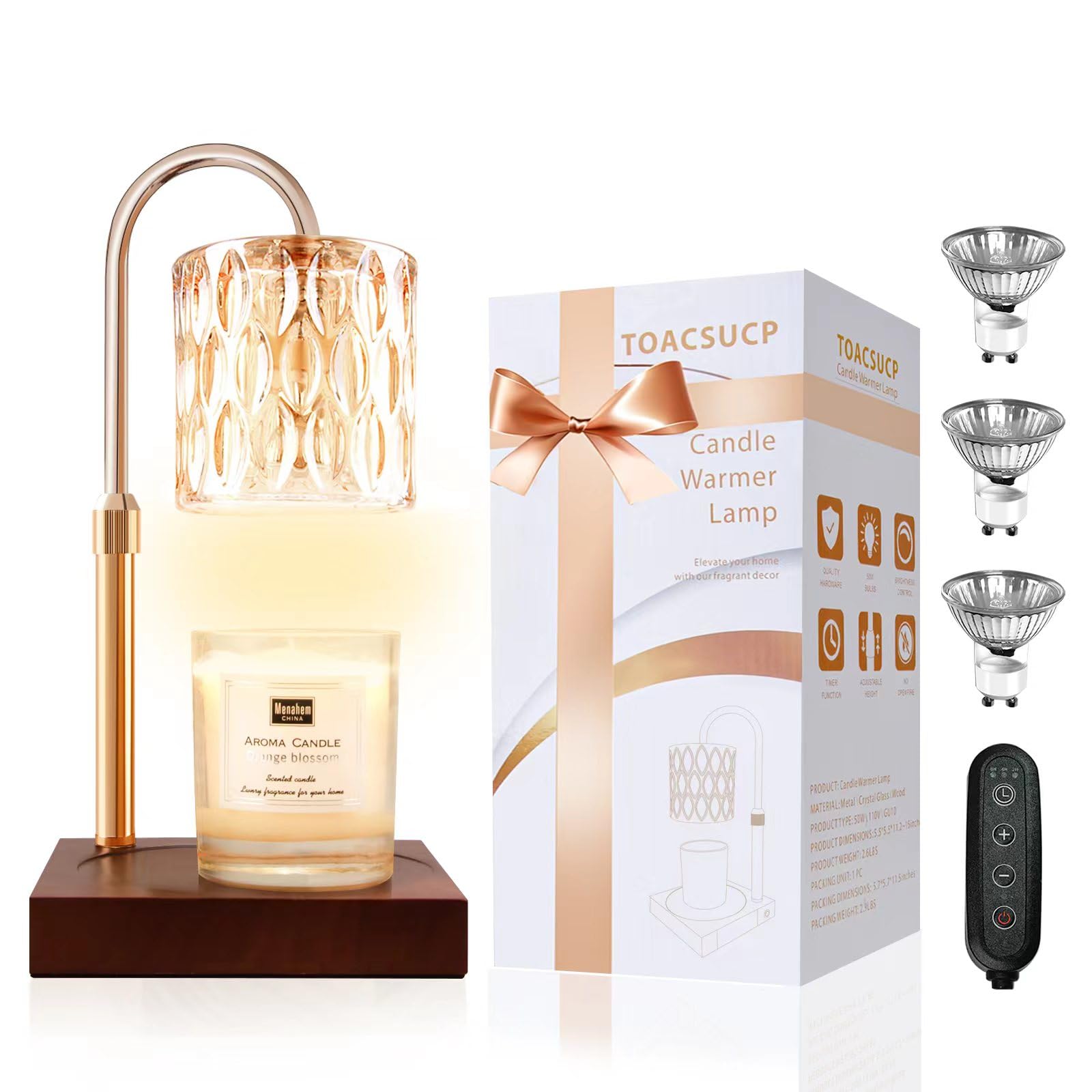 TOACSUCP candle warmer lamp with wood base for stable diffusion and style