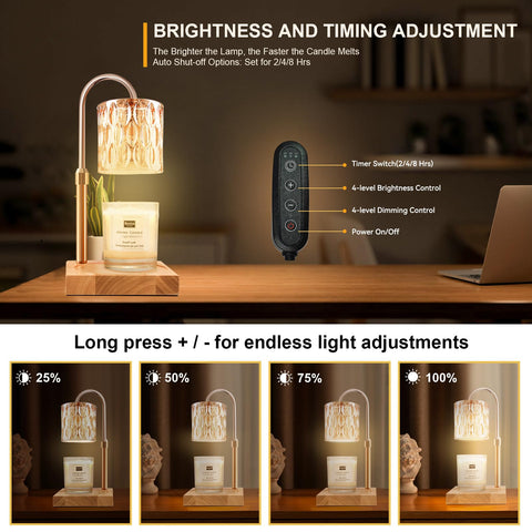 TOACSUCP candle warmer includes timer for auto shut-off and safe operation.