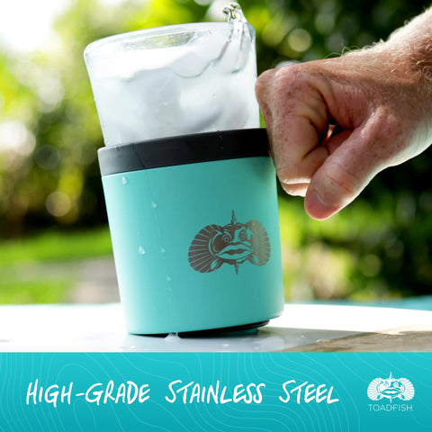 Toadfish Anchor suction design secures a 32 oz tumbler on deck.