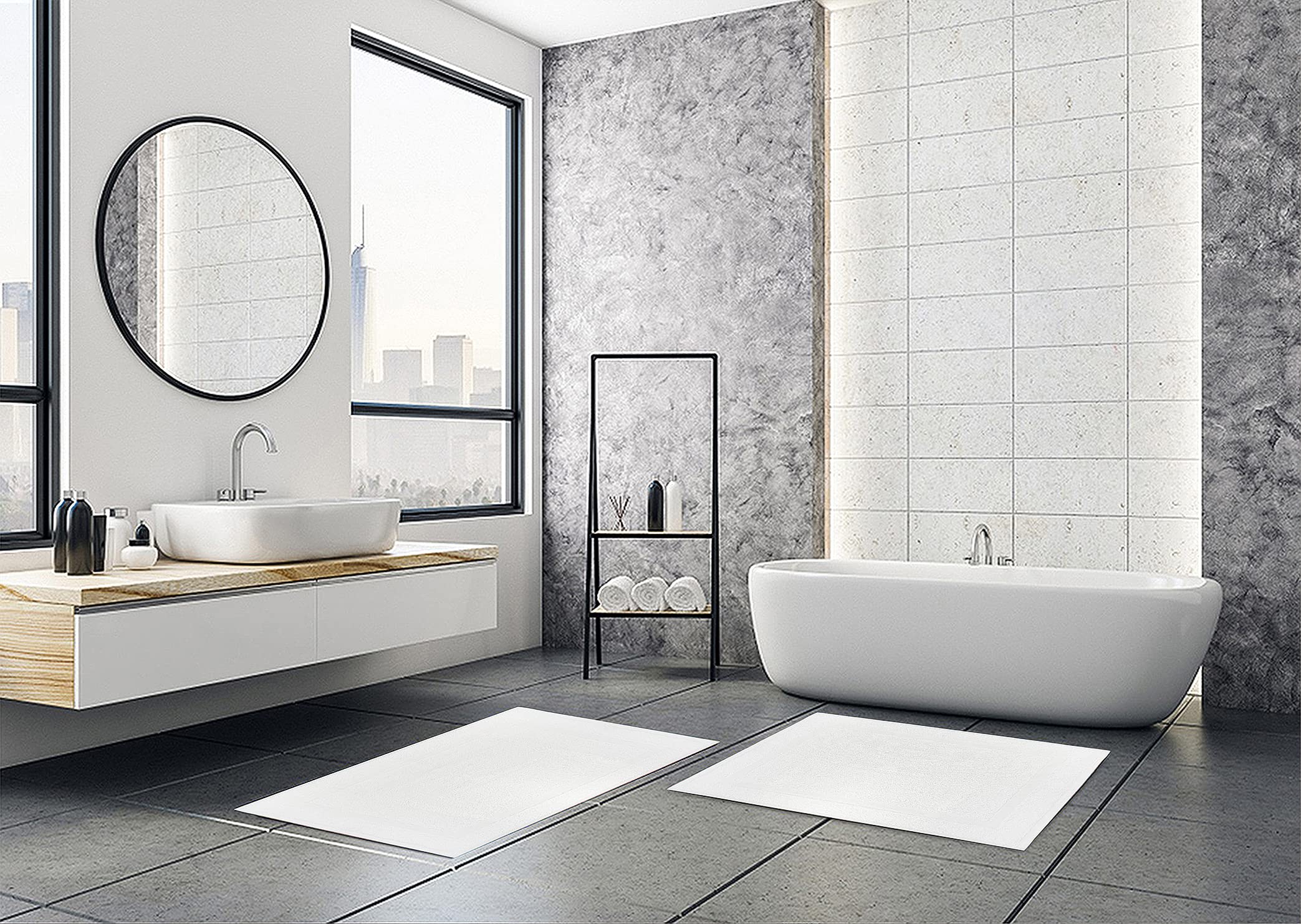 TOALLA bath mat 18x25 white pack12 display highlights hotel-grade value