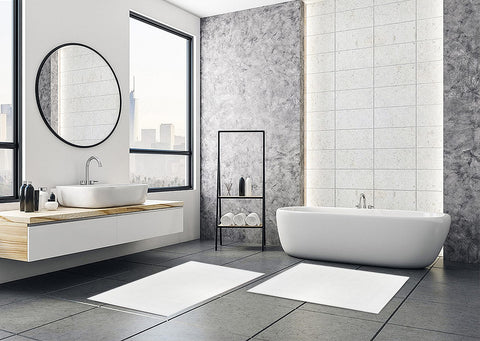 TOALLA bath mat 18x25 white pack12 display highlights hotel-grade value