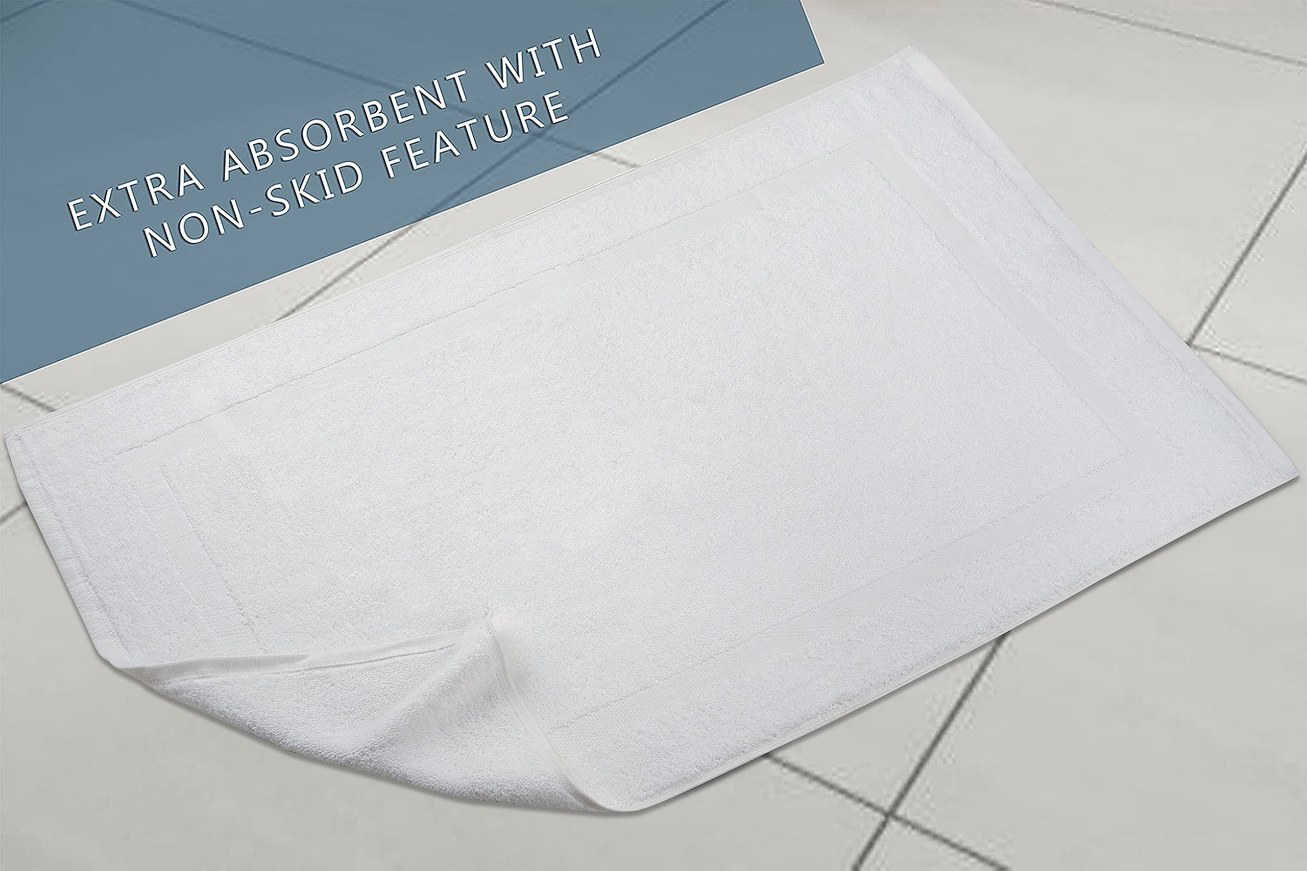 TOALLA bath mat double-stitched hem detail emphasizes durability