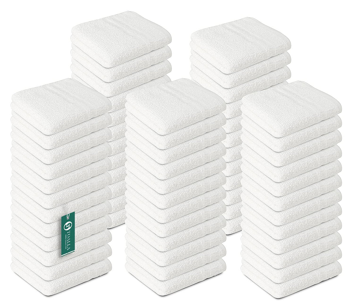 TOALLA washcloths 60-pack 12x12 inches, ideal for daily facial and body cleansing.